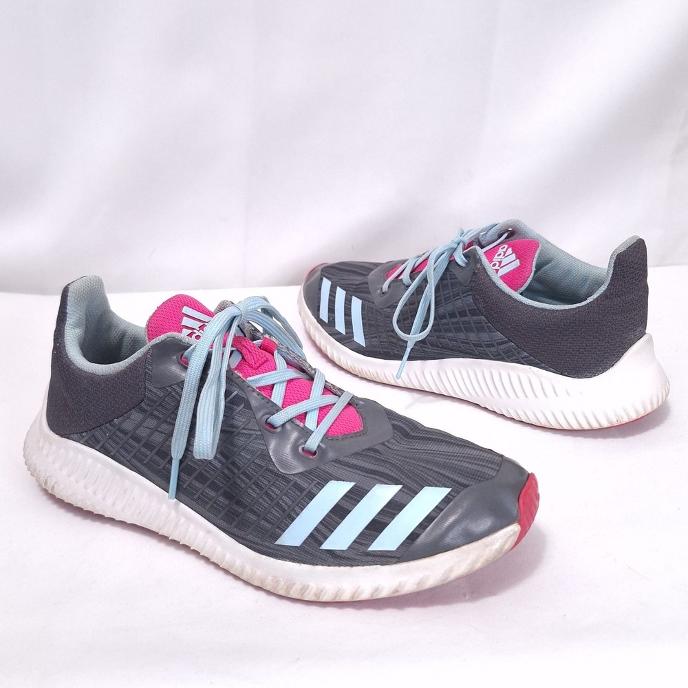 Adidas Fortarun K Running Shoes Girls‎ 5.5Y /EU 38 Gray Pink Blue Light Sneakers